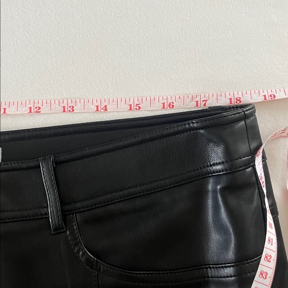 MNG Black Faux Leather Wide Leg Pants Size 14 (EUR 46) High Rise Flare Trousers - Picture 8 of 11